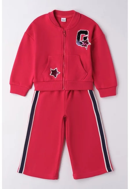 Спортен екип с пайети - Червен