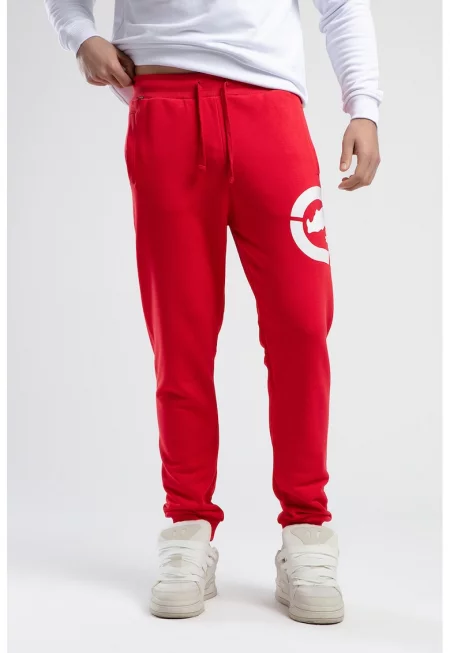 Спортен панталон с връзка и лого - Червен/Бял