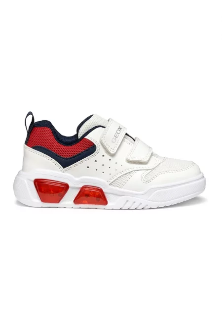 Спортни обувки с велкро и синтетика - Бял/Корал/Тъмносин