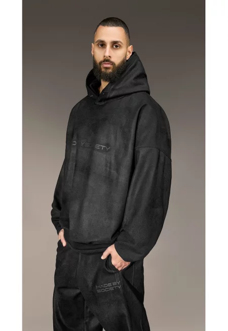 Суичър Овърсайз Произведен от Society - H16116 - Черен