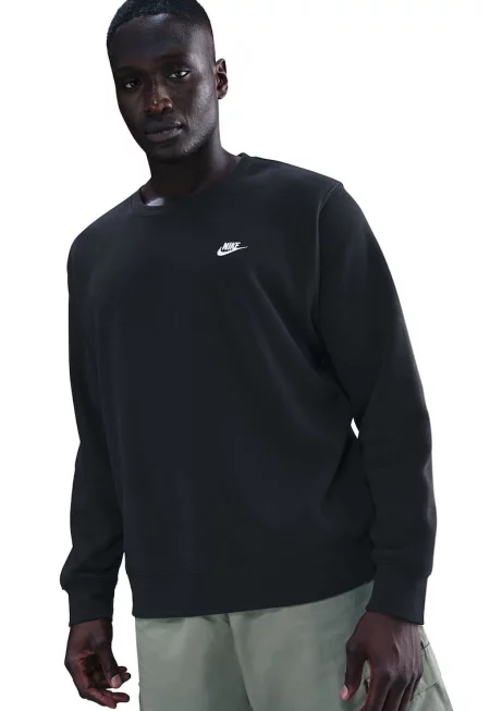 Суитшърт Club с овално деколте - Черен