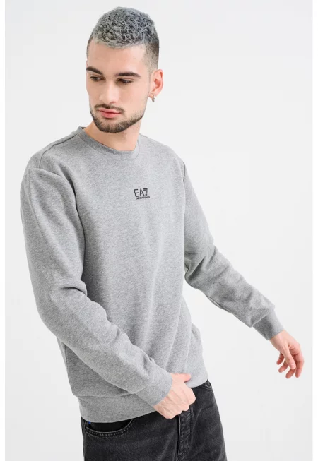 Суитшърт с лого - Светло сив