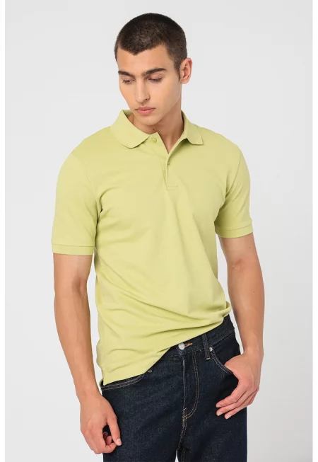 Тениска с органичен памук с яка