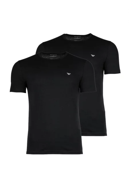 Тениска с овално деколте и лого - 2 чифта