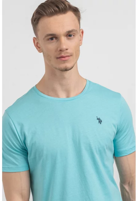 U.S. Polo Assn - Памучна тениска с овално деколте