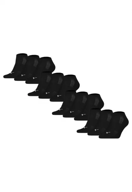 Унисекс омекотени чорапи до глезена - 12 чифта - Черен