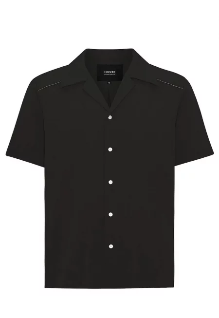 Универсална риза с къс ръкав - подходяща за всеки гардероб - Черен