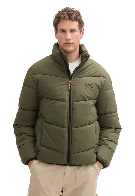 Зимно яке със странични джобове - Маслинено зелено