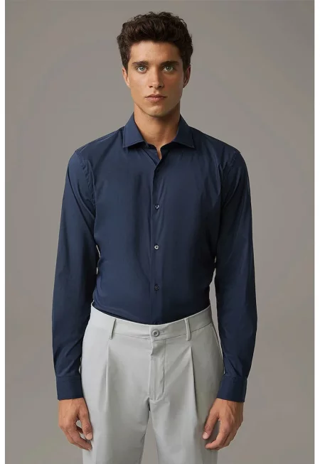 Асиметрична риза regular fit - Тъмносин