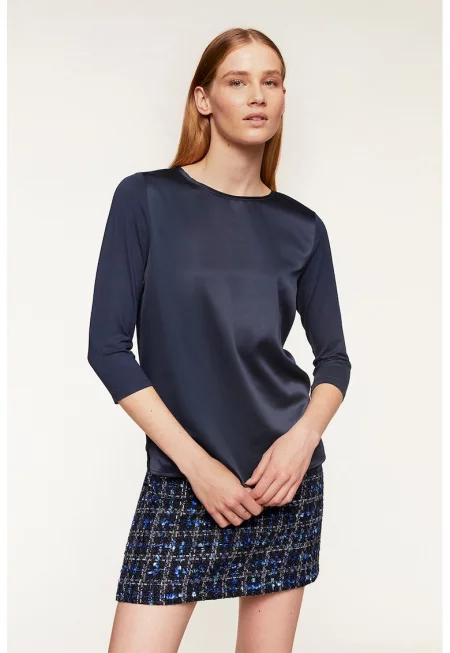 Блуза с 3/4 ръкави - Тъмносин