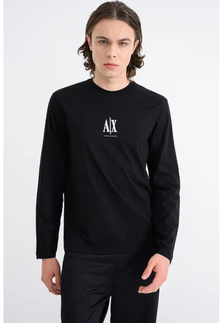 Блуза с лого - Бял/Черен