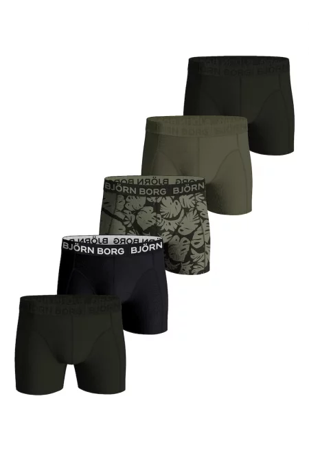 Боксерки с лого на талията - 5 чифта - Зелен/Черен