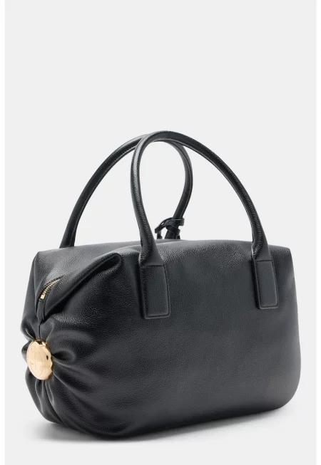 Чанта от еко кожа с лого - Черен