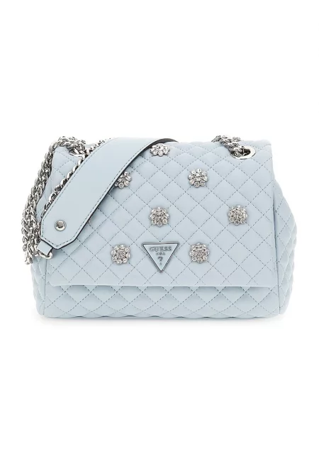 Чанта през рамо от еко кожа - Бледо синьо