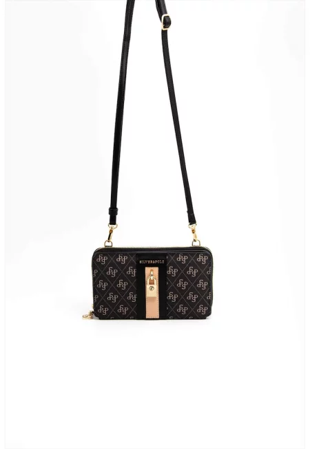 Чанта през рамо от еко кожа - Черен/Антрацитно сиво