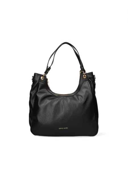 Чанта за рамо от еко кожа с отделяща се презрамка - Черен