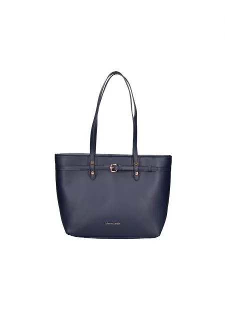 Чанта за рамо от еко кожа - Тъмносин