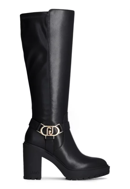 Дълги ботуши от кожа и еко кожа с цип