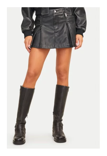 Дамска пола -  Tora 12265729 - Черна - Екокожа