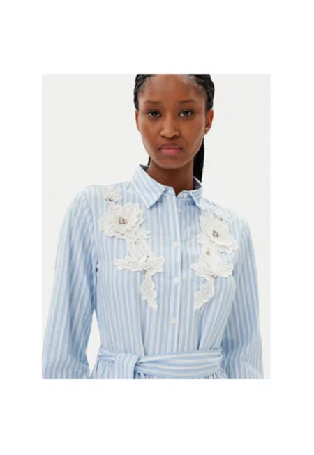 Дамска риза  511FD15026 - Полиестер/Памук - Светлосин