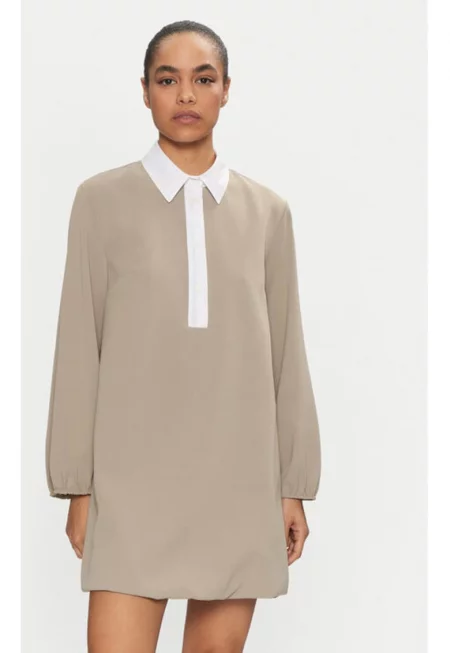 Дамска рокля -  305014146 - Полиестер - Бежов - Бежов