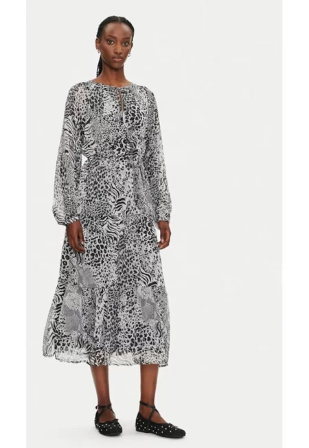 Дамска рокля - само - сива - полиестер