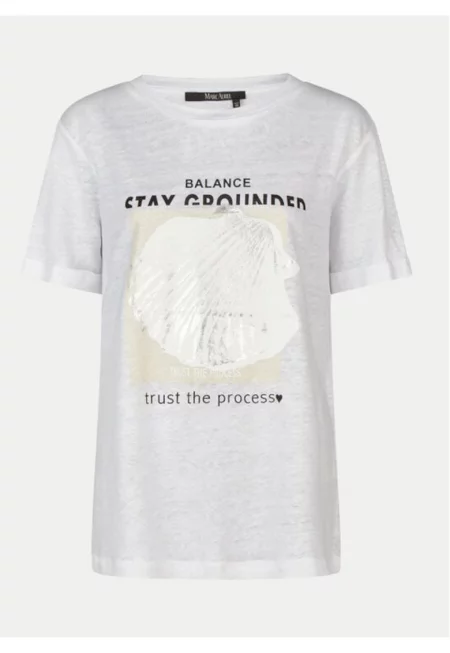 Дамска тениска  303698775 - Лен - Бял - Бял