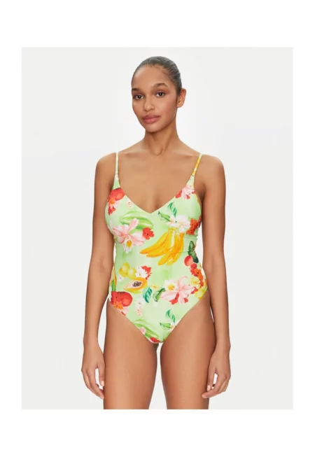 Дамски бански костюм -  305002471 - Найлон/Еластан - Зелен - Зелен