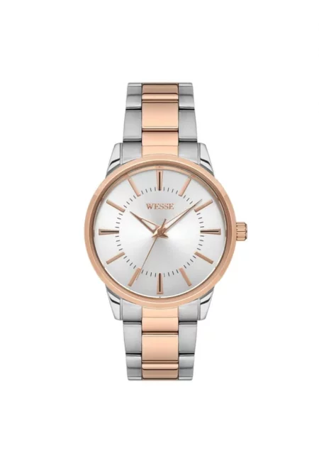 Дамски часовник  WWL104408 - 36мм - стоманена каишка - розово злато/сребро - водоустойчив 5 ATM