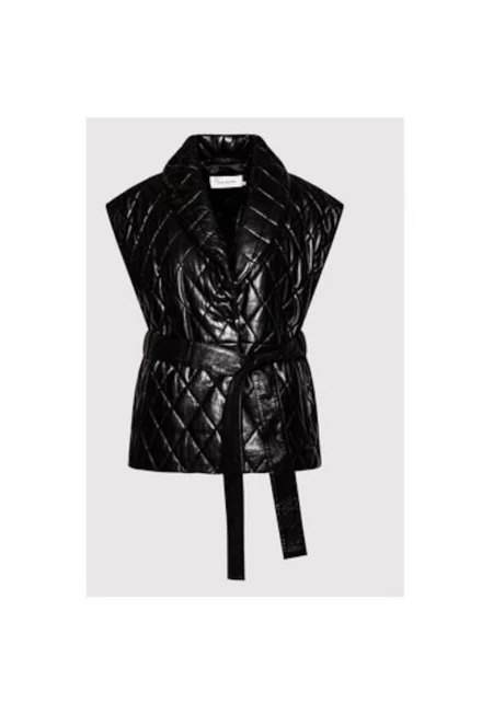 Дамски елек -  209795325 - Естествена кожа - Черен - Черен