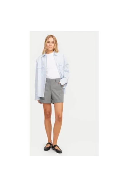 Дамски къси панталони -  304702952 - Рециклиран полиестер/Вискоза - Сив - Сив