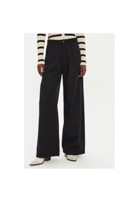 Дамски панталон  S - памук/лиосел - черен - Черен