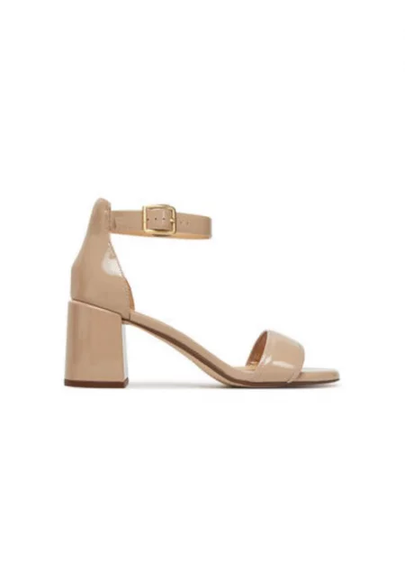 Дамски сандали - 26181299 -  Естествена кожа - Бежов