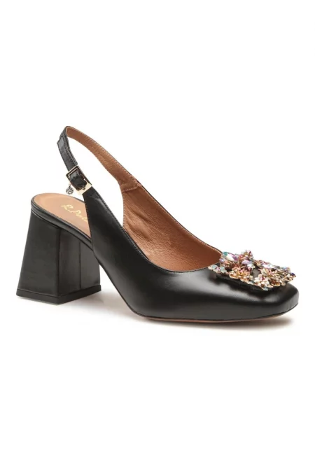 Дамски сандали -  302316199 - Естествена кожа - Черен