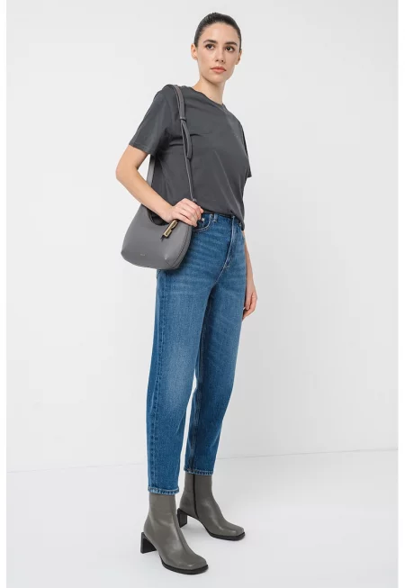 Дънки Mom с висока талия - Тъмносин