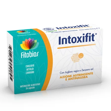 Билки и пробиотици за стомаха, черния дроб и жлъчката - Intoxifit, 24 капсули