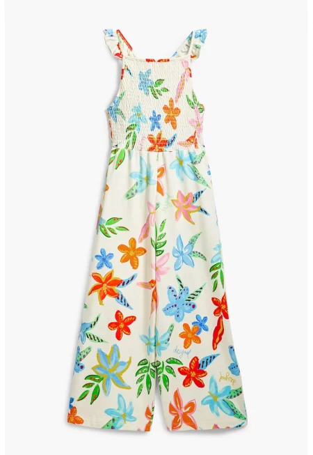 Флорален гащеризон - Слонова кост/Светлозелен/Светлосин