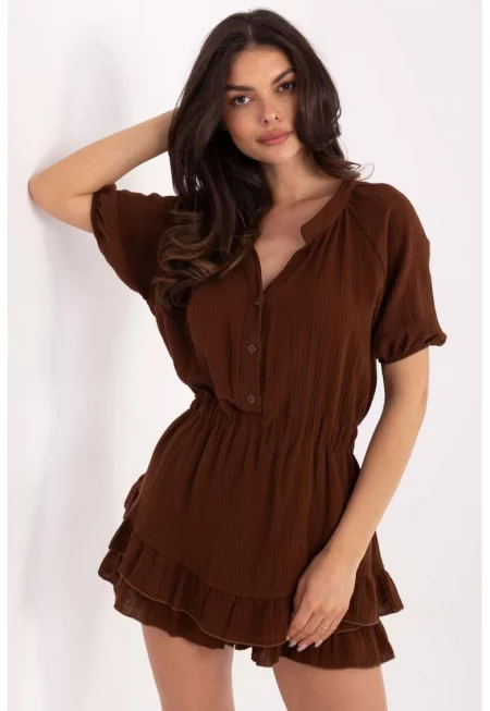 Гащеризон с къс ръкав и волани - Един размер