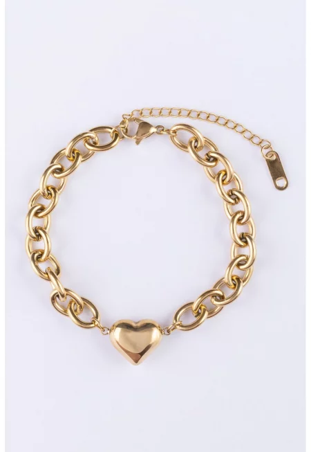 Гривна от неръждаема стомана с позлата от 18К