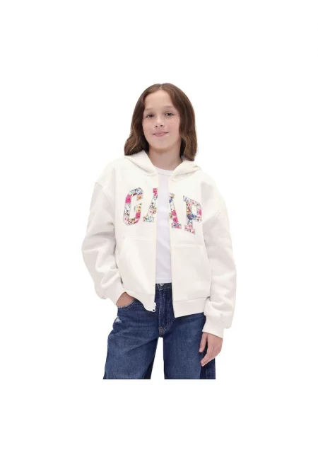 Худи  с лого и цип 82407700 Детско Бяло