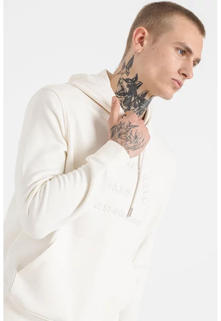 Худи с памук - Мръснобял