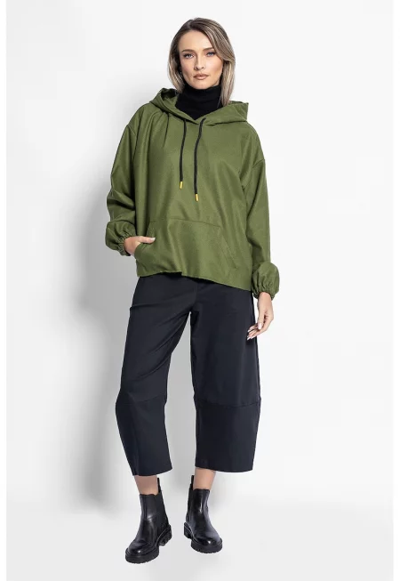 Худи с вълна - Зелен