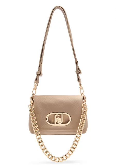 Капитонирана чанта през рамо Lapuffy с капаче - Бежов