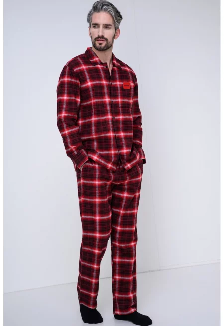 Карирана пижама - Червен/Бял/Бордо