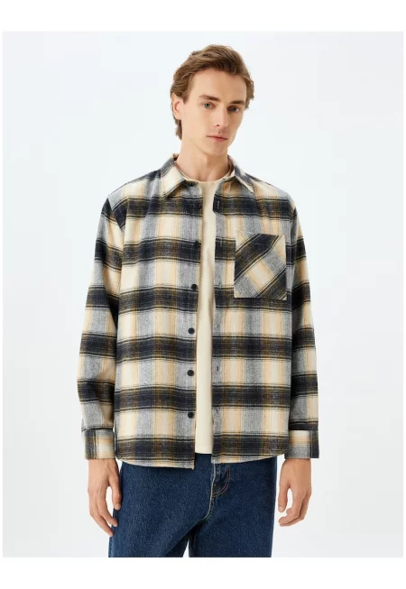 Карирана риза с дълги ръкави