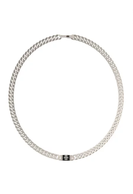 Колие от неръждаема стомана с лого - Сребрист