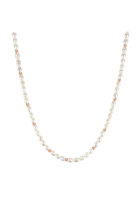 Колие със сладководно култивирана перла - Бял