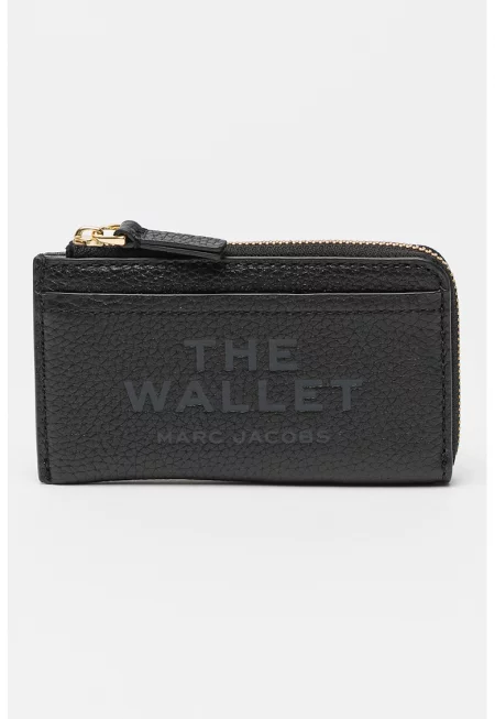 Кожен портфейл с лого - Избеляло черно