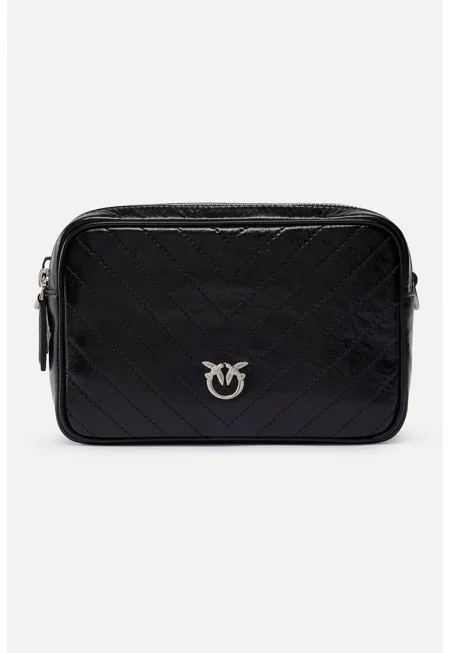 Кожена чанта с 2 отделения - Черен