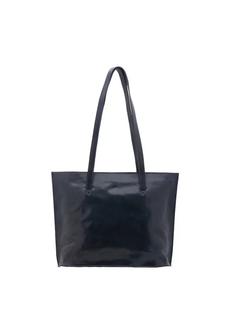 Кожена чанта Tote - Син